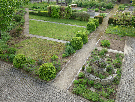 Gartengestaltung mit Buchs im Kreislehrgarten Weißenburg