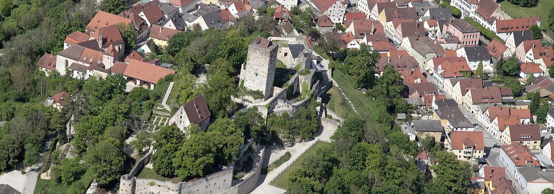 Luftaufnahme der Burg Pappenheim