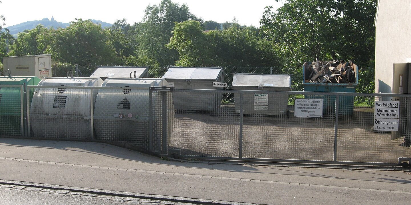 Wertstoffhof in Westheim mit Wertstoffannahme.
