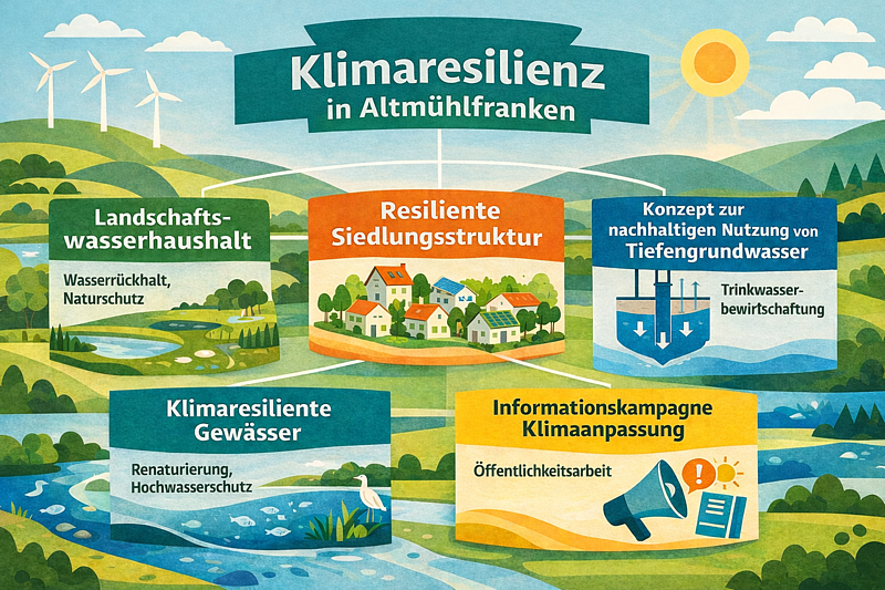 Projektgruppen und Handlungsschwerpunkte von Klimaresilienz in Altmühlfranken